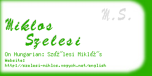 miklos szelesi business card